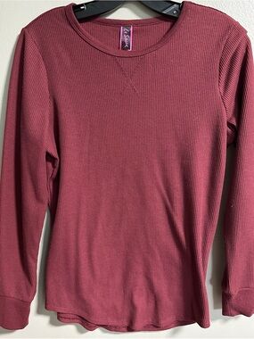 La SENZA Ribbed Lounge Set in Burgundy Size Large